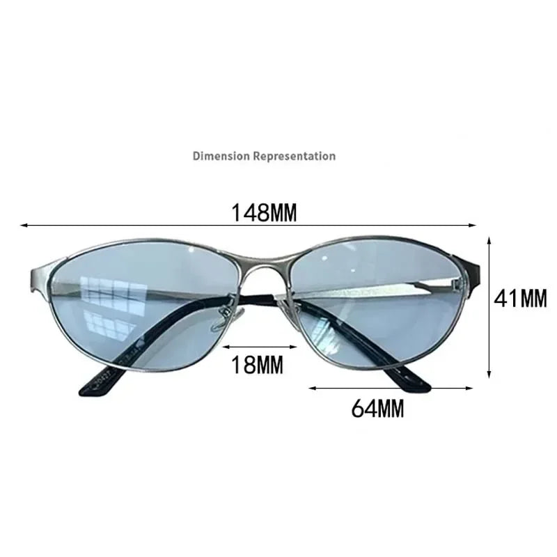Women Stylish Hip Hop Sunglasses Men Unisex Outdoor Travel Fashion Metal Frame Goggle Shades Fashionable Street Sun Glasses