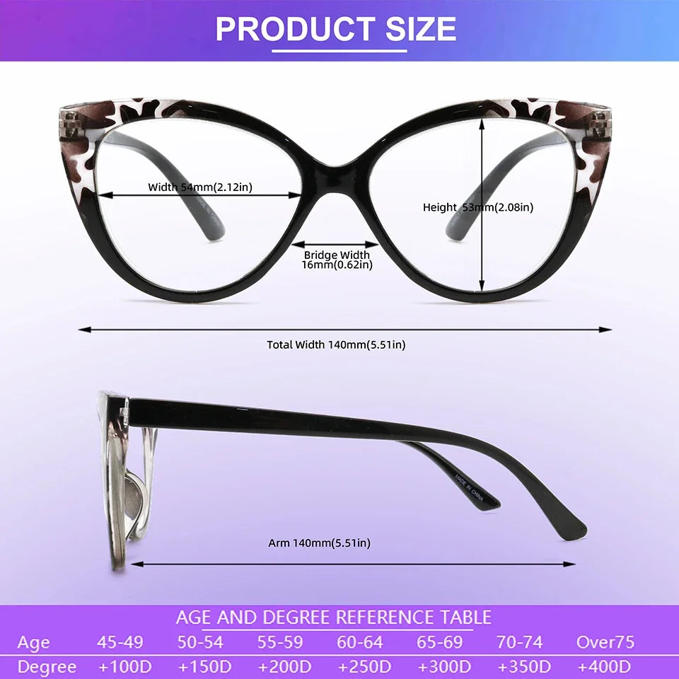 BEGREAT Cat Eye Reading Glasses Trendy Luxury Design Presbyopia Eyeglasses Anti-blue Light Glasses +1.25 +1.75 +2.75
