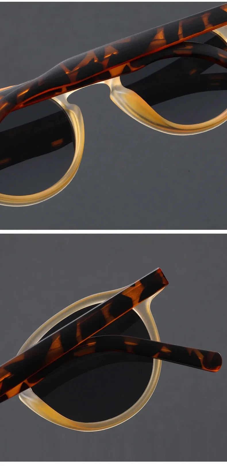 Polarized Sunglasses Men TR90 Frame Acetate Fashion Sun Glasses Women Unisex Trend Decoration European Style Grey Brown
