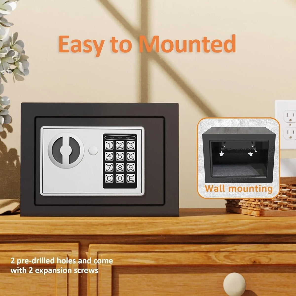 2026 NEW Electronic Safe Deposit Safe Box All Steel for Home Office Password and Key Unlock Safe and Compact