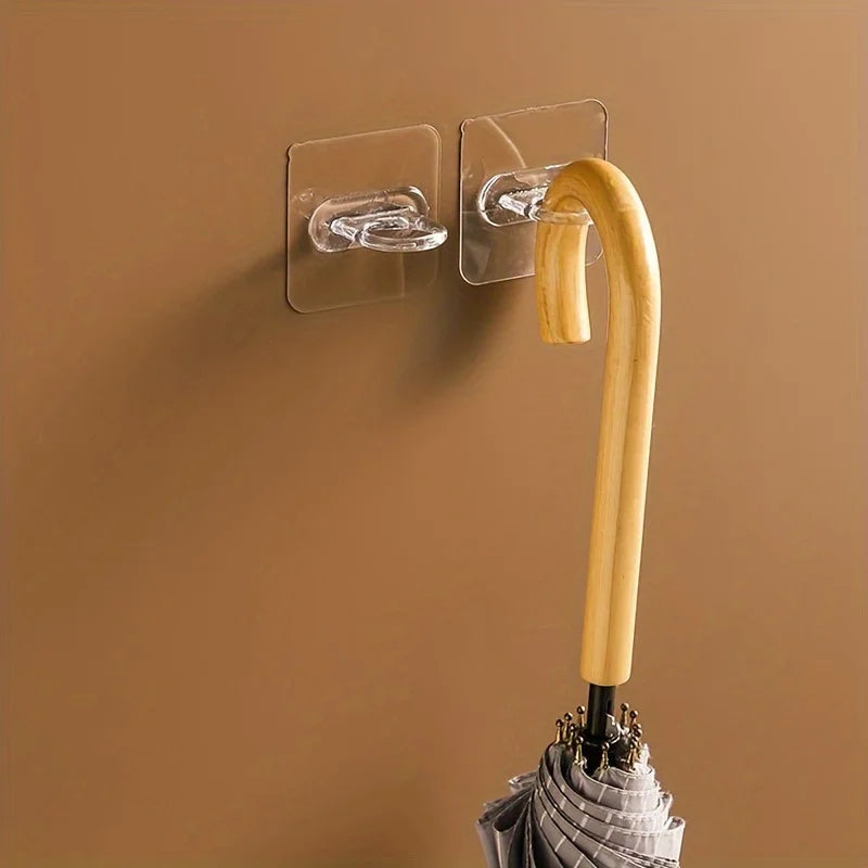 10pcs Easy-Install Adhesive Hook Set For Kitchen & Bathroom - No-Drill Wall Mount Hangers For Towels, Utensils, And More