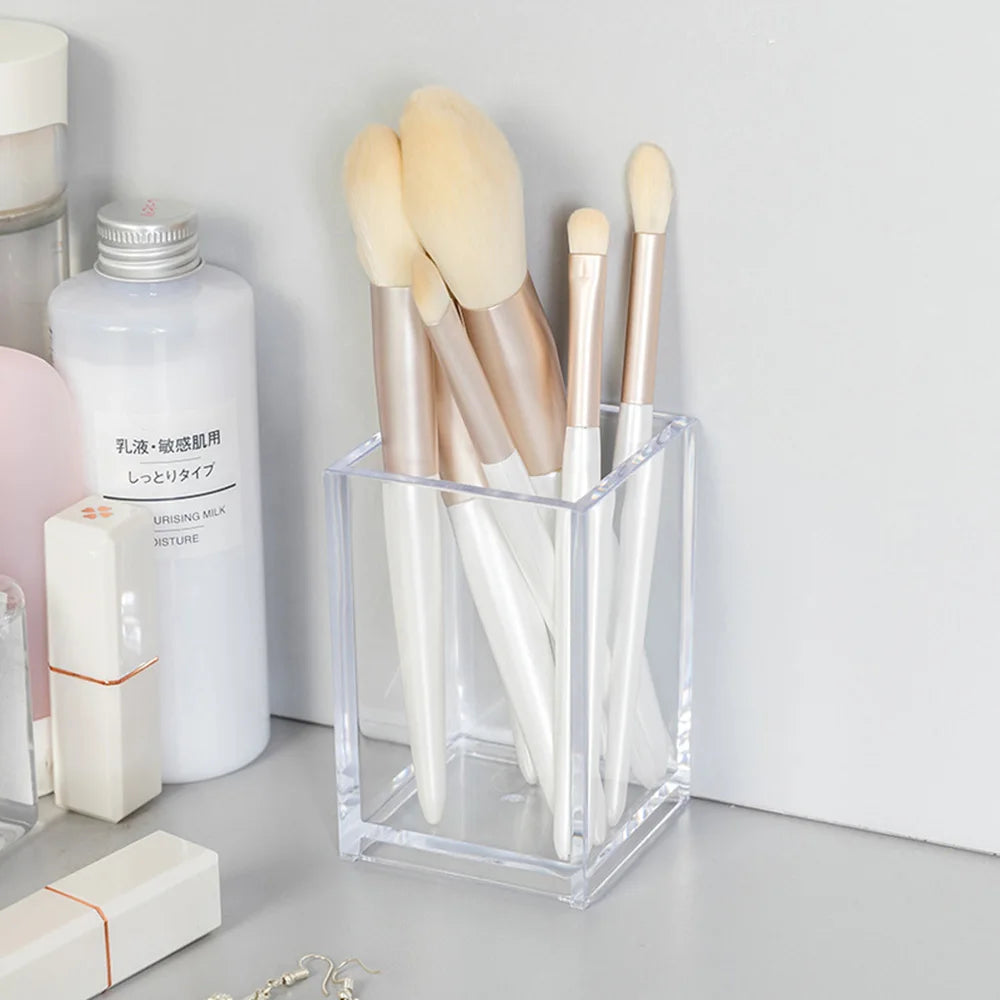 Transparent lipstick Cosmetic Makeup Acrylic Makeup Brush Tool Storage Box Case Make-up Brush Holder Table Organizer Makeup Tool