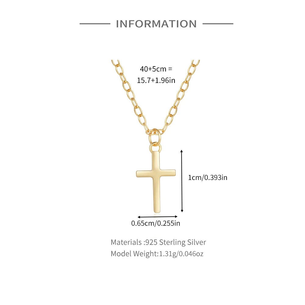 CANNER New 925 Sterling Silver Mini Zircon Pendant Necklaces Chain For Women Necklace Chains Fine Jewelry Gift Collares подвеска