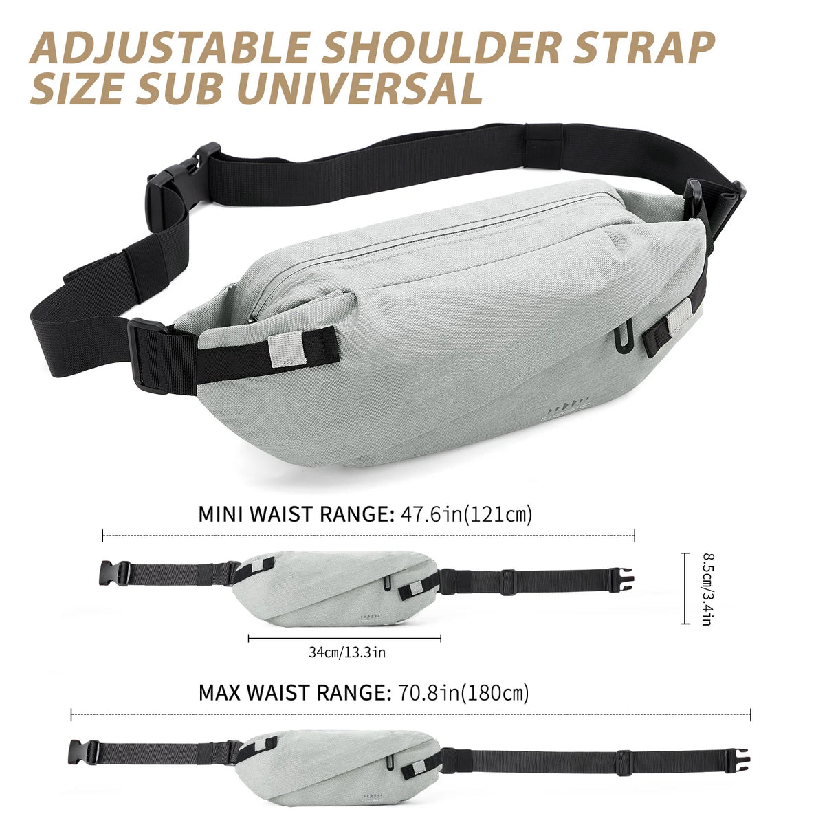 Anti-Theft Crossbody Sling Bag Waist Bag for Men Women, Small Backpack One Shoulder Bag, Chest Bag Sling Backpack for Sports