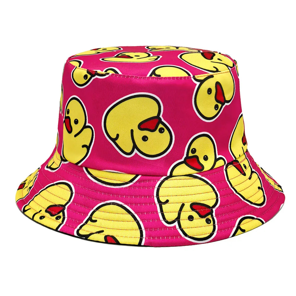 Duck Print Panama Summer Sunscreen Sun Hat Women Men Suitable for Daily Wear Bucket Hats Travel Fashion Decorate Fisherman Hats