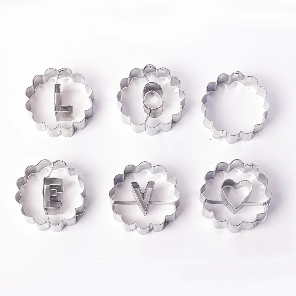 9PCS Jam Cookie Cutter Set Food Grade Moon Star Heart Flower Easy Clean Molds for Fondant Biscuit Pastry Home Baking