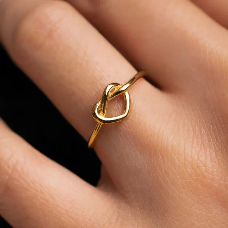 Stainless Steel Rings for Women Gold Color Couple Heart Ring 2024 Trend New Wedding Aesthetic Luxury Jewelry Anillos Mujer