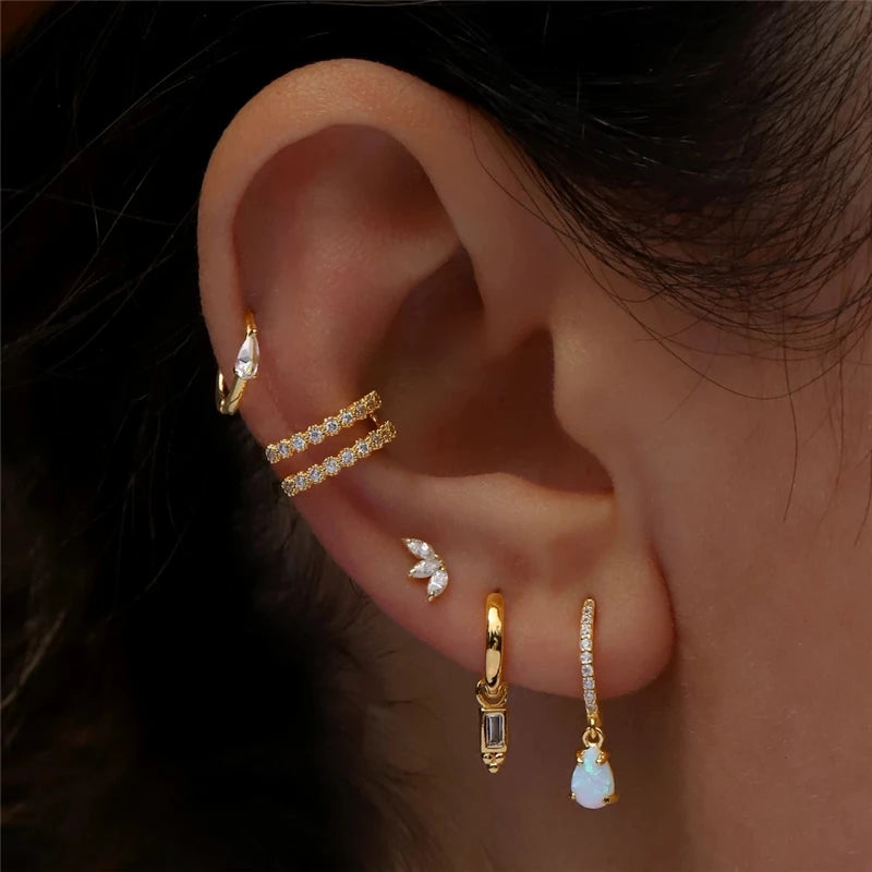 CANNER Pendientes Plata 925 Piercing Stud Earrings For Women Cubic Zirconia 925 Sterling Silver Cartilage Earring Jewerly 1pc