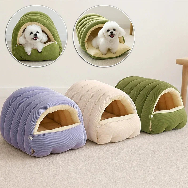 Plush Cat Bed Warm Pet House Thickening Warmth Comfort Soft Winter Kittens Sleeping Beds Cat Cave For Pet Warmth Pet Supplies