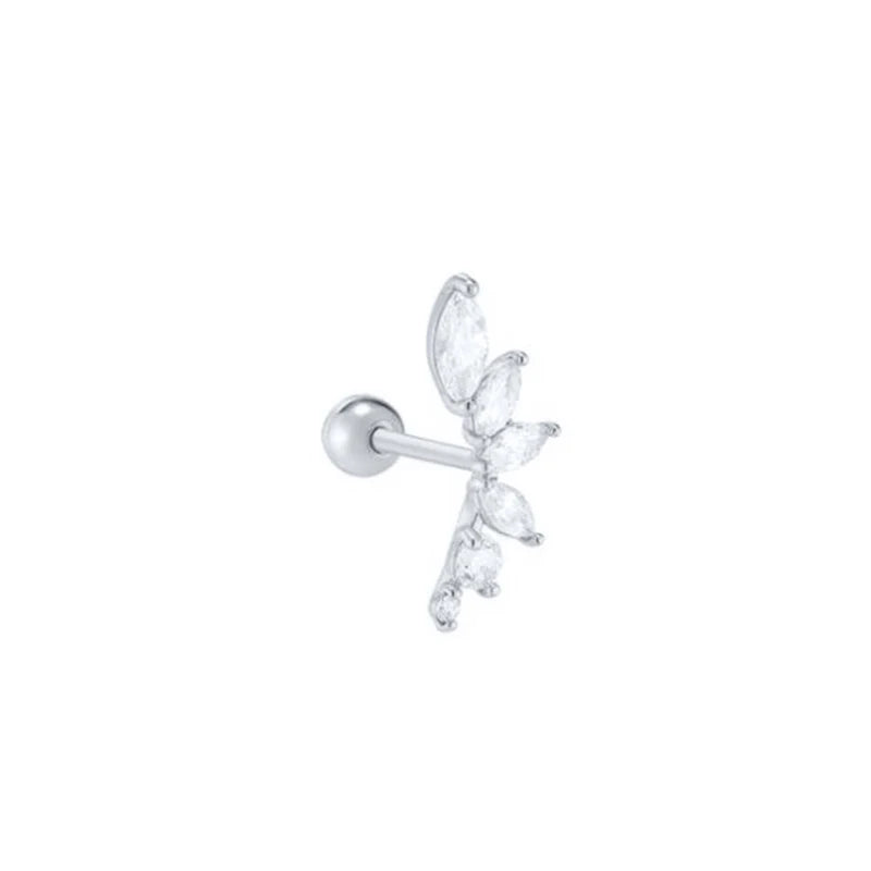 CANNER Pendientes Plata 925 Piercing Stud Earrings For Women Cubic Zirconia 925 Sterling Silver Cartilage Earring Jewerly 1pc