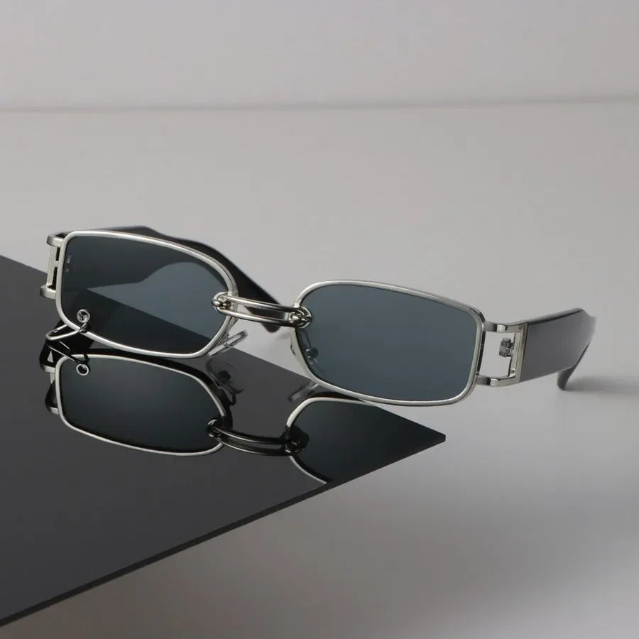 Sexy Square Sunglasses Women Men Black Sun Glasses Retro Designer Eyewear Luxury Small Frame Mirror Metal Brand