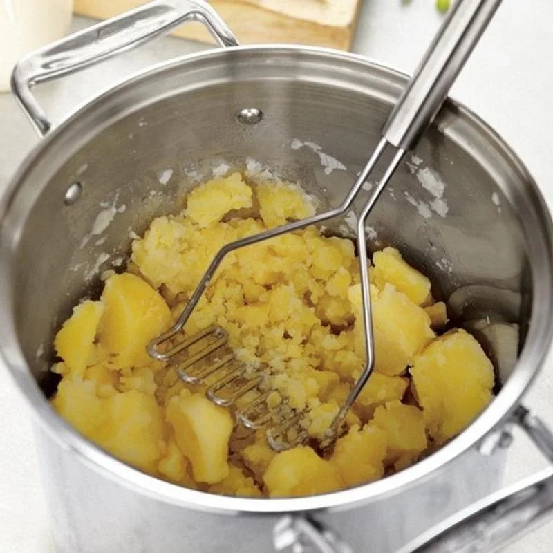 Stainless Steel Potato Masher Manual Fruit Vegetable Pressure Mud Machine Kitchen Children Food Crusher Complementary Gadget