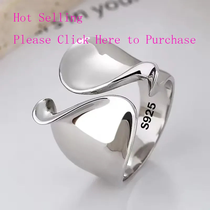 Sam Panda 925 Sterling Silver Rings For Women Men Fine Jewelry Finger Adjustable Open Wing Shape Ring For Party Birthday Gift