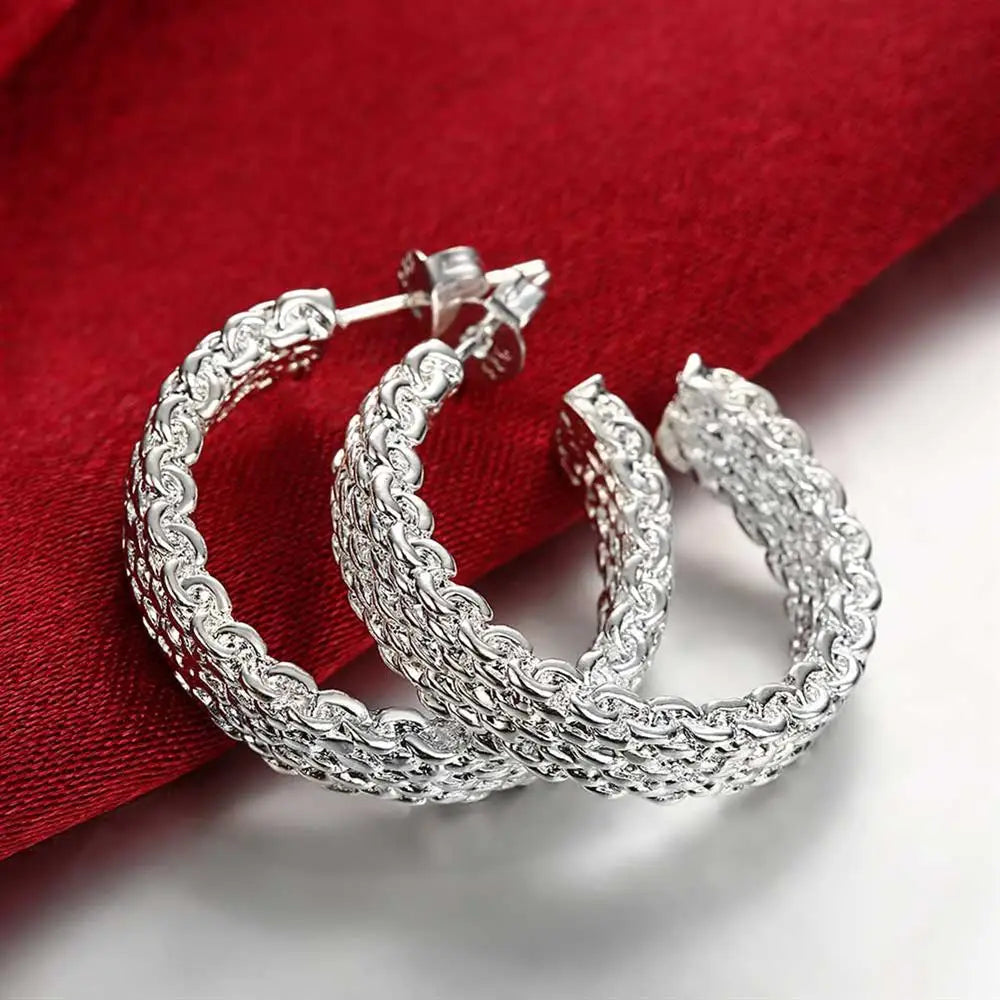 wholesale 925 Sterling Silver Earrings Temperament Women Creativity Ear Studs Christmas Gifts Street All-match Jewelry