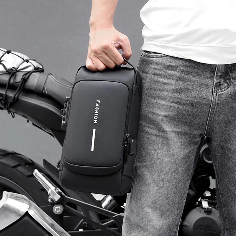 Men Multifunction Anti Theft USB Shoulder Bag Man Crossbody Cross Body Travel Sling Chest Bags Pack Messenger Pack