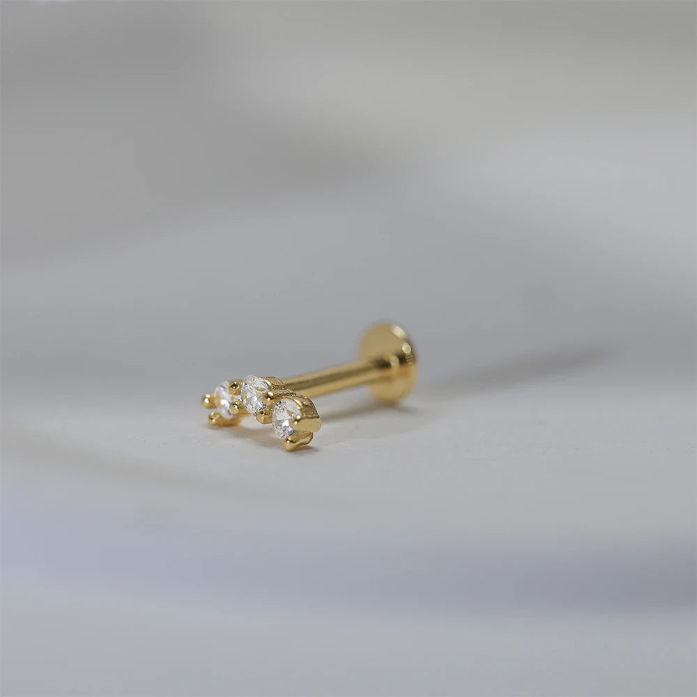 CANNER Pendientes Plata 925 Piercing Stud Earrings For Women Cubic Zirconia 925 Sterling Silver Cartilage Earring Jewerly 1pc