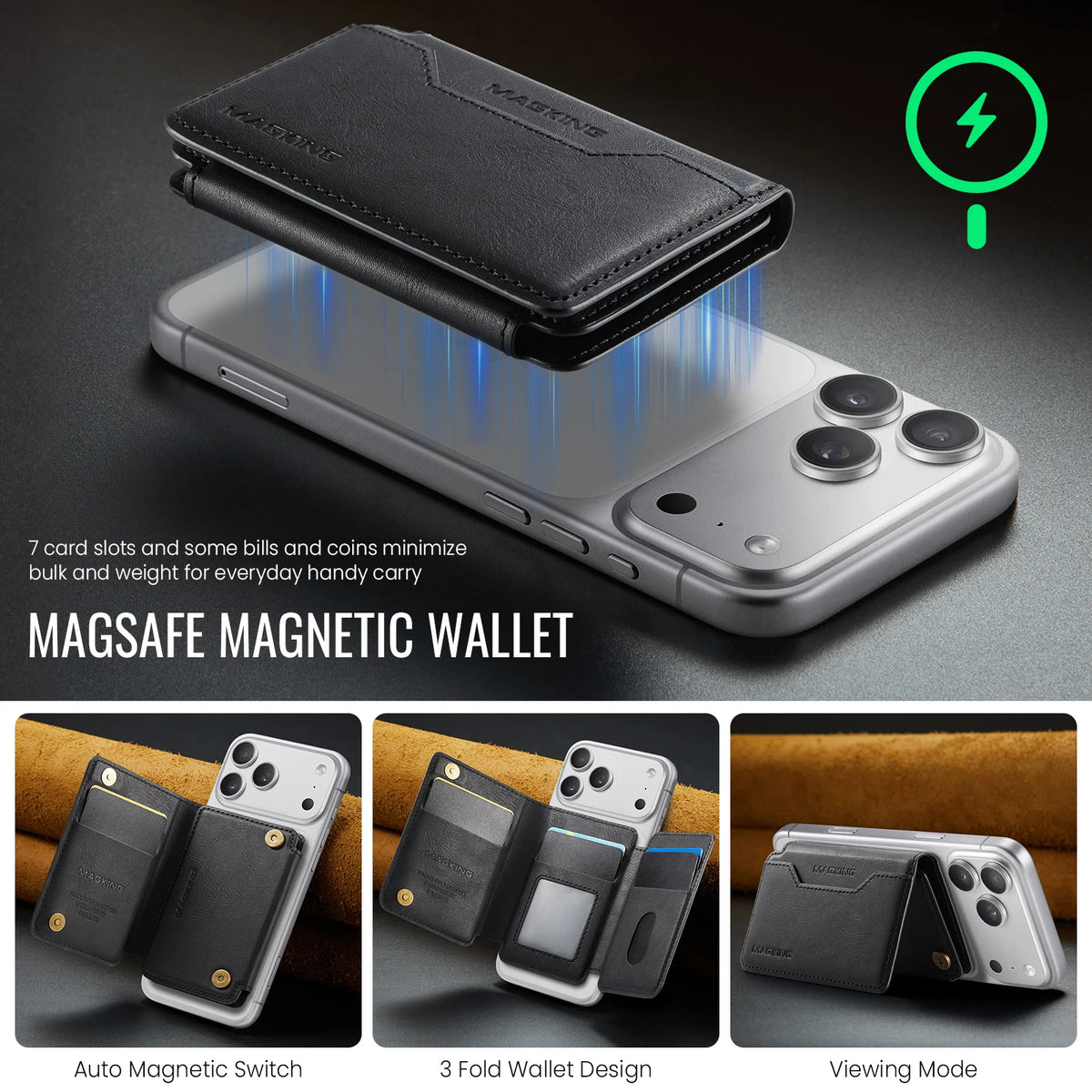 MagSafe Wallet RFID Blocking Magnetic Card Holder