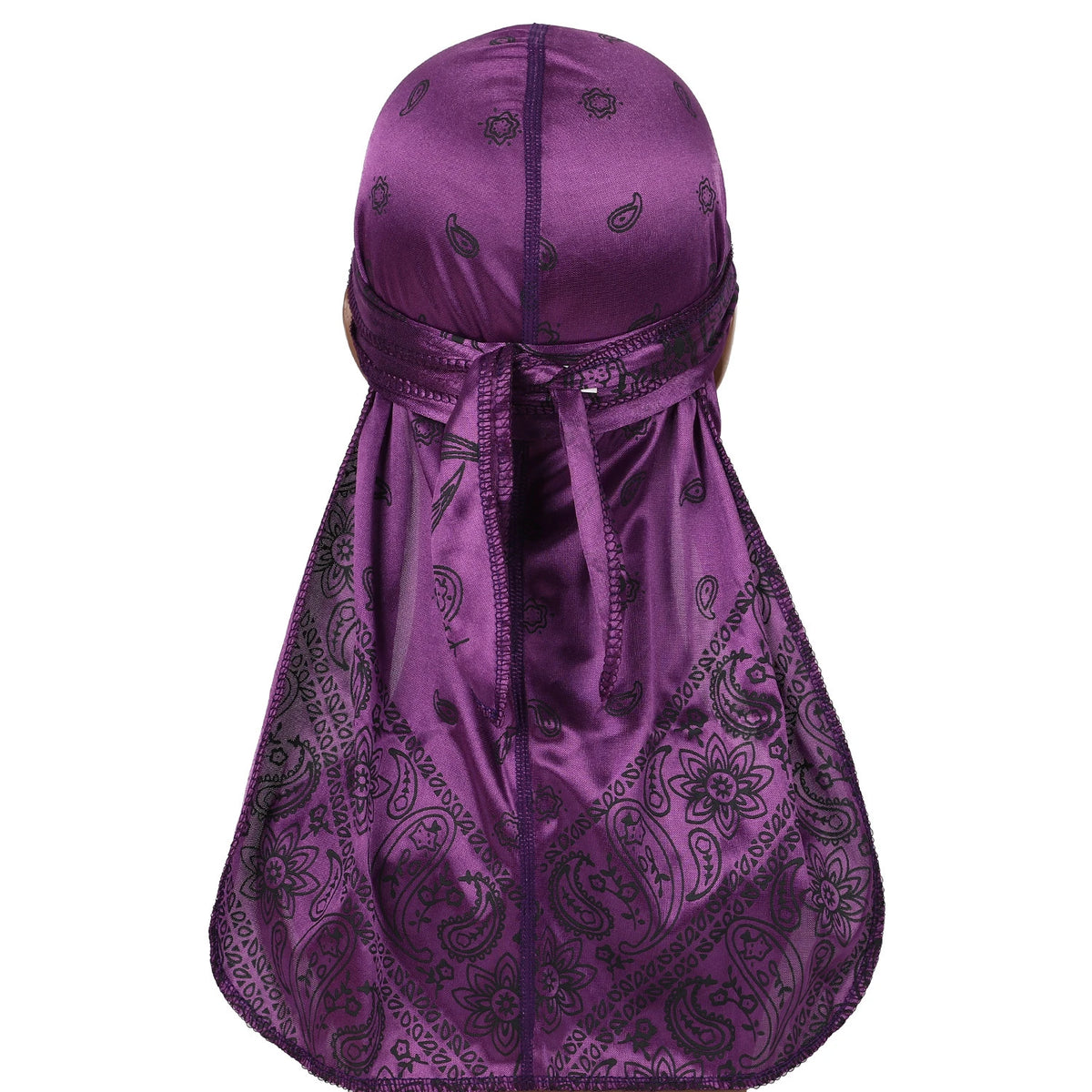 Satin Floral Printed Headband Scarves for Women Hair Accessories Mens Doo Rag Durag Long Tail Cap Bandana Turban Unisex Headwear