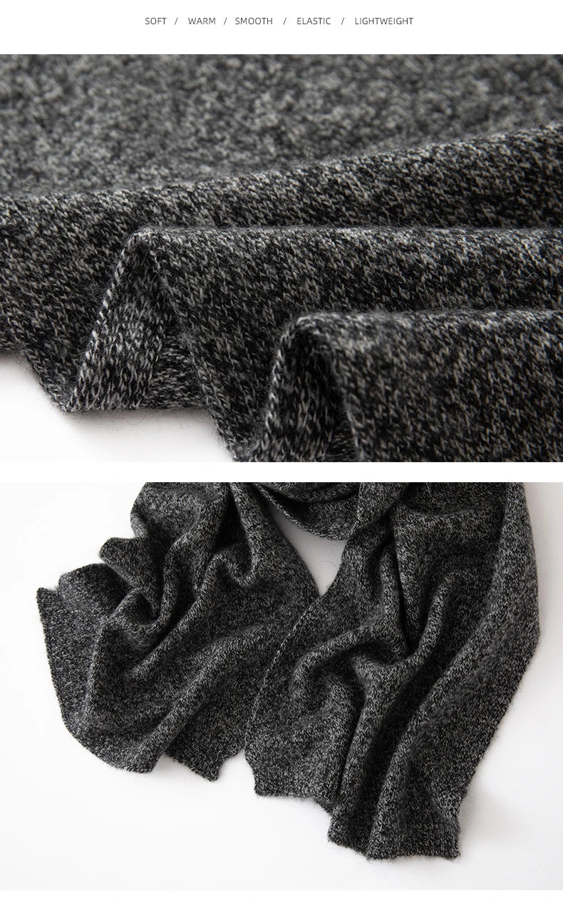 Soft 100% Cashmere Scarf for Autumn and Winter, Women's Knitted Warm Neck Protection Scarf 160*25CM