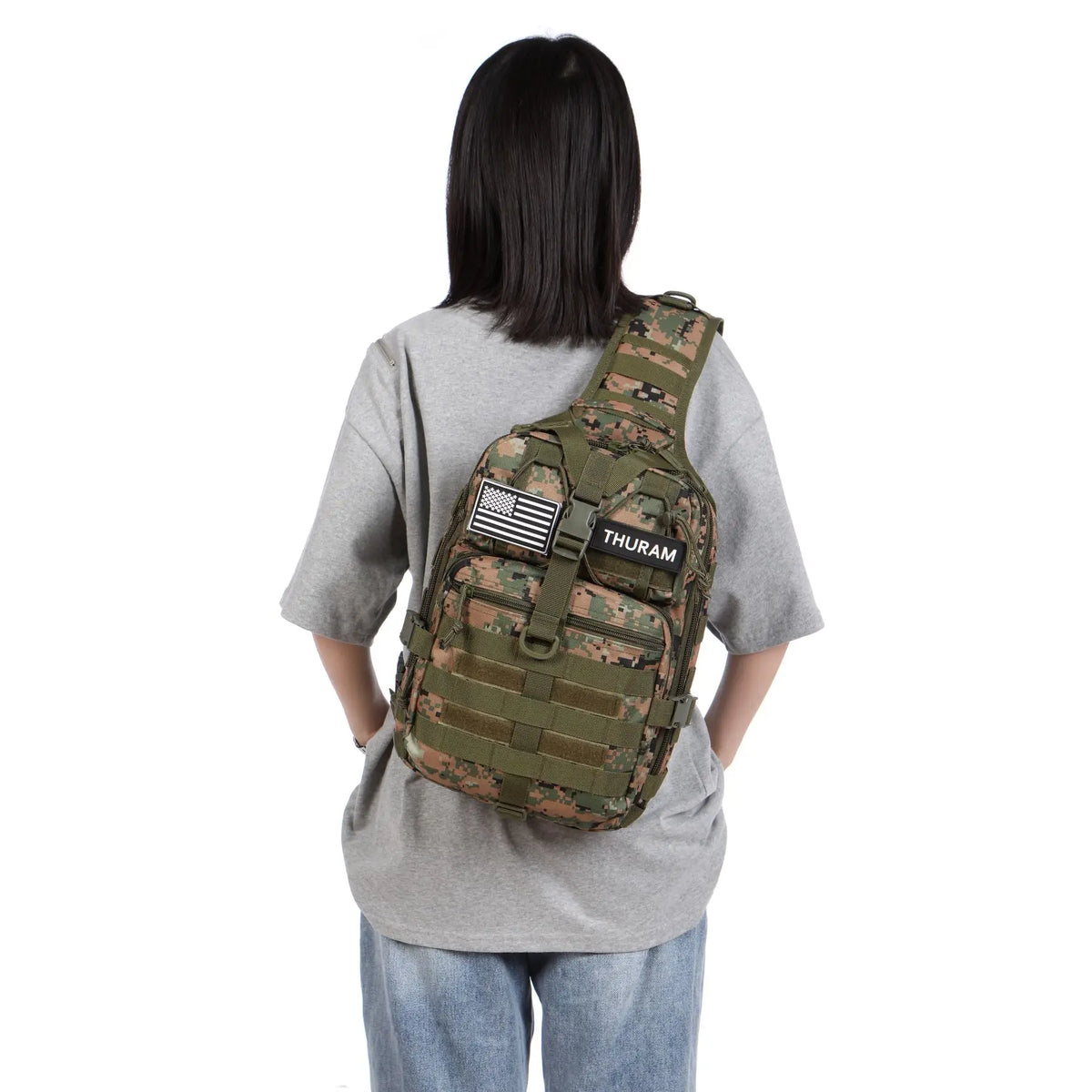 THURAM 8L/15L Outdoor Tactical Bag Backpack Sport Bag Pack Sling Shoulder Backpack Tactical Bag for Every Day Carry