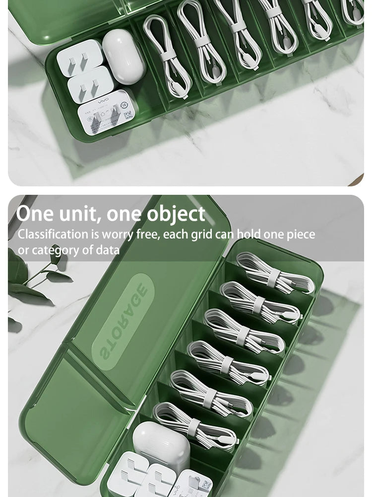 Desktop Covered Data Cable Storage Box, Power Charging Cable Sorting Tool, Charger Storage Box, Say Goodbye To Clutter