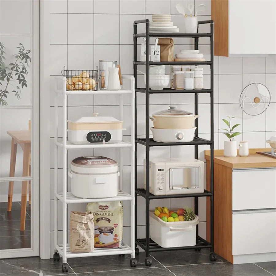 Multi-Layer Kitchen Rack Floor To Floor Storage Rack Household Microwave Stove Shelves Multi Scene Tool Pot Rack Kitchen Storage
