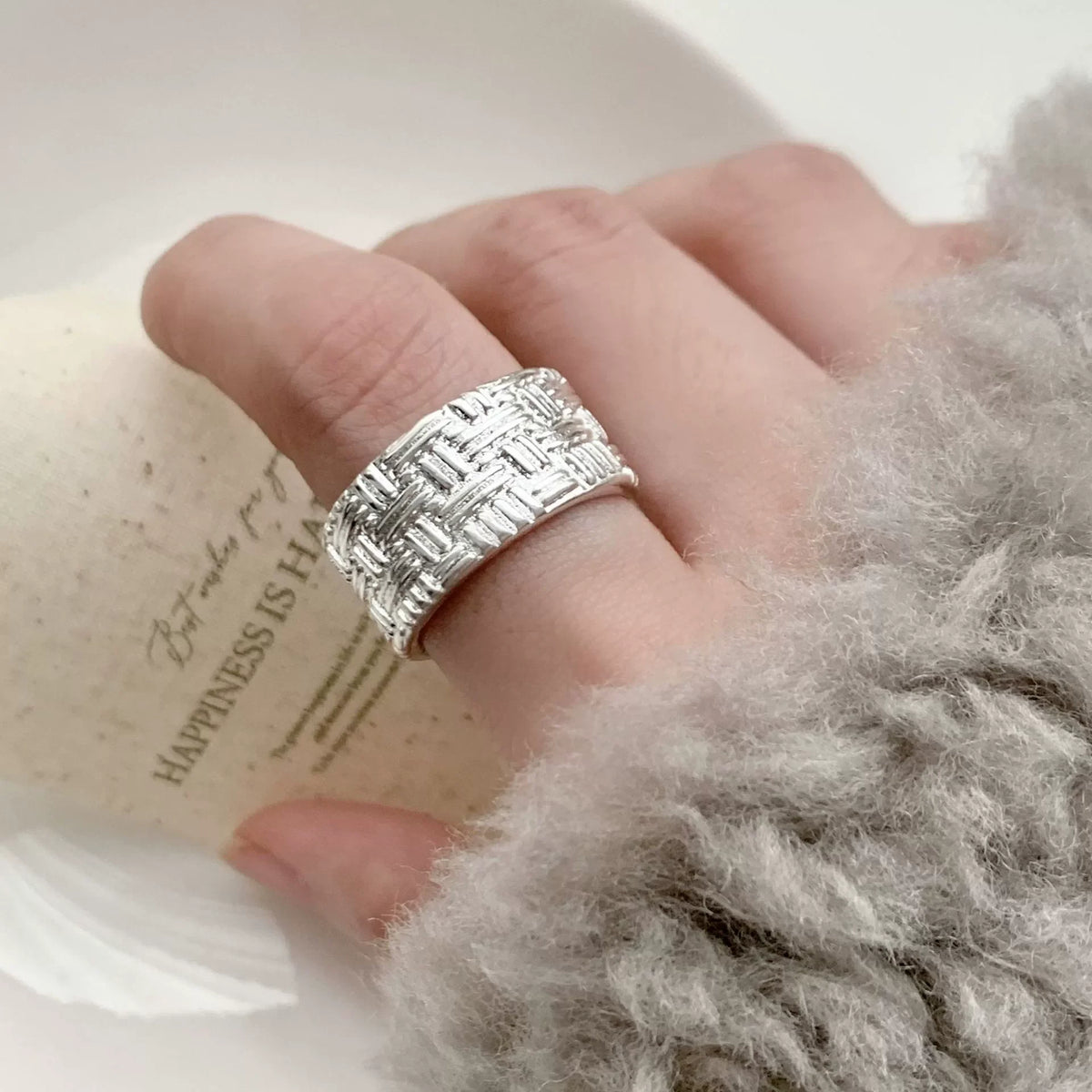 Sam Panda 925 Sterling Silver Rings For Women Men Fine Jewelry Finger Adjustable Open Wing Shape Ring For Party Birthday Gift