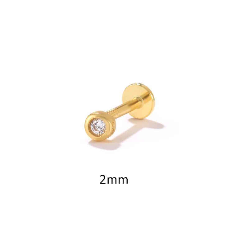 CANNER Pendientes Plata 925 Piercing Stud Earrings For Women Cubic Zirconia 925 Sterling Silver Cartilage Earring Jewerly 1pc