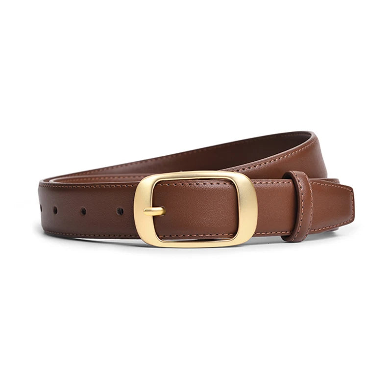 Women's Leather Belts For Jeans Ladies Strap Alloy Metal Pin Buckle Fashion Belt