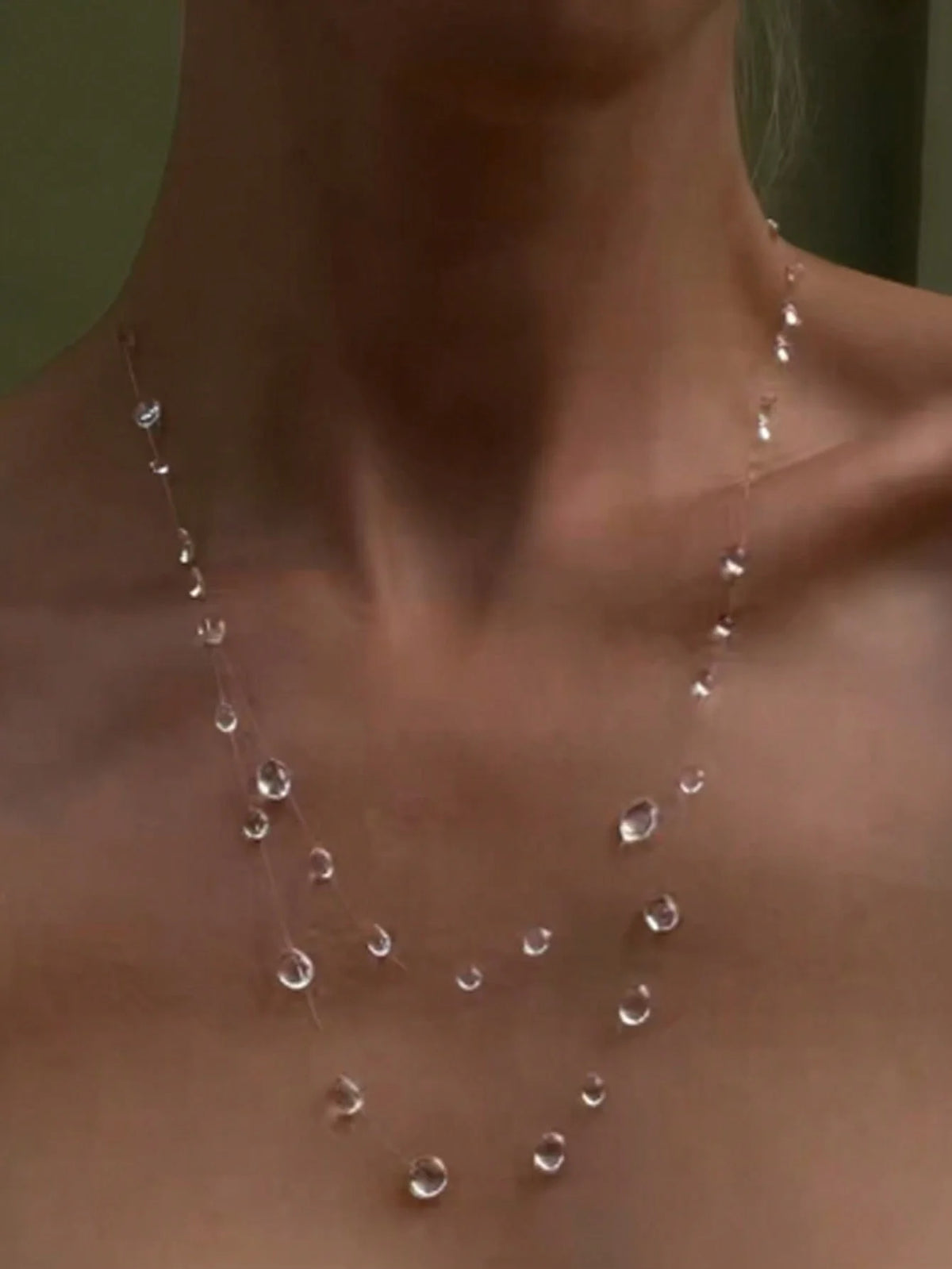Ins Simulation Water Drop Clear Dewdrop Series Necklace Handmade Glue Dripped Fashion Jewelry Women Niche Gifts Friends