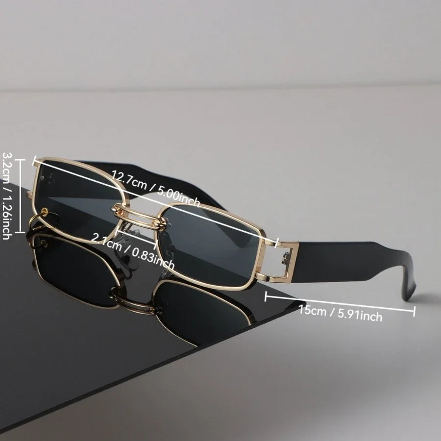 Sexy Square Sunglasses Women Men Black Sun Glasses Retro Designer Eyewear Luxury Small Frame Mirror Metal Brand