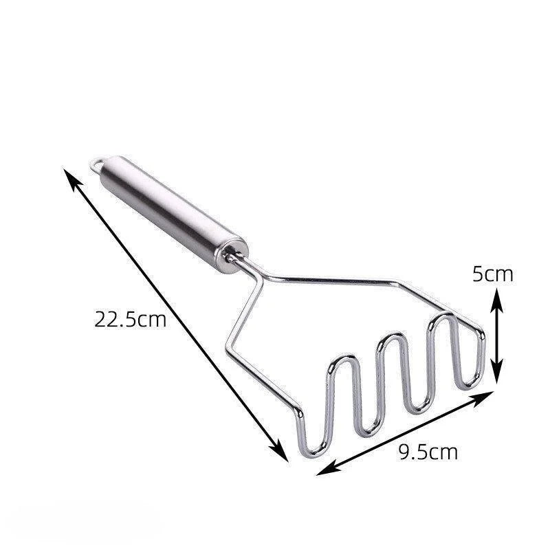 Stainless Steel Potato Masher Manual Fruit Vegetable Pressure Mud Machine Kitchen Children Food Crusher Complementary Gadget