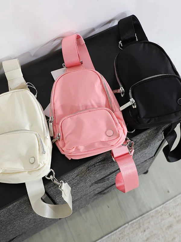 Adjustable Crossbody Chest Bag Travel Single Shoulder Bag Multifunctional Sling Bag Polyester Zipper Closure Casual Leisure