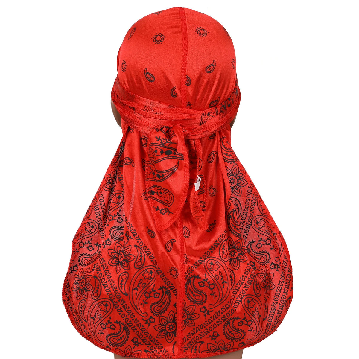Satin Floral Printed Headband Scarves for Women Hair Accessories Mens Doo Rag Durag Long Tail Cap Bandana Turban Unisex Headwear