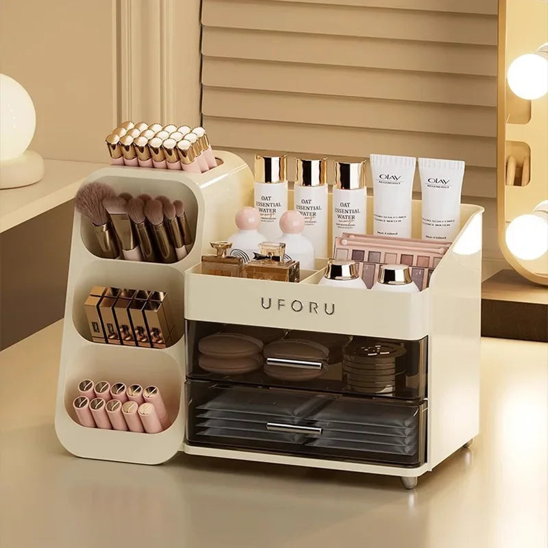 Makeup Organizer With Drawers Large Cosmetic Skincare Jewelry Perfume Storage Box For Home Countertop Vanity Bathroom Bedroom