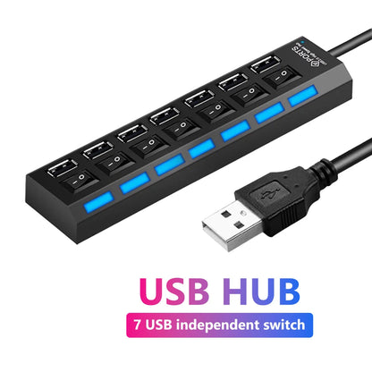 4/7-Port USB 2.0 Hub with Switches