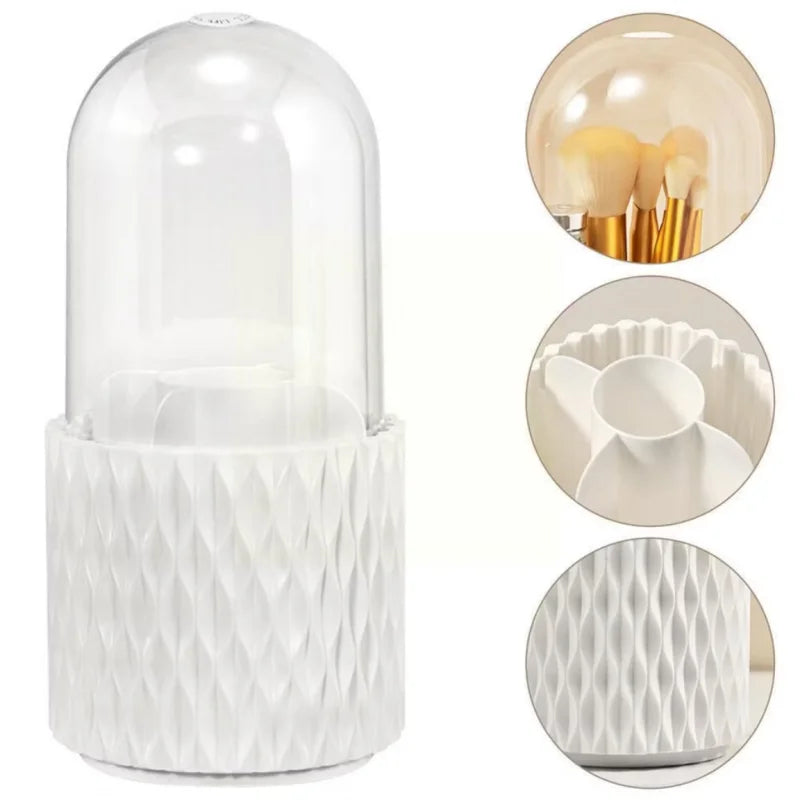 1pcRotating Makeup Brush Storage Tube Brush Bucket Storage Rack Desktop Storage Box Dressing Table Cosmetics Pen Holder
