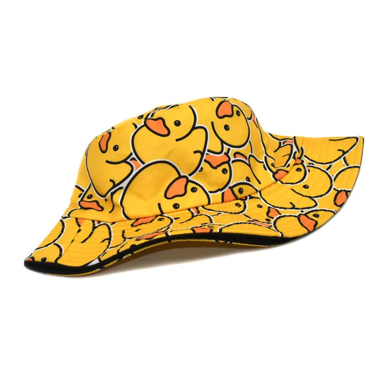 Duck Print Panama Summer Sunscreen Sun Hat Women Men Suitable for Daily Wear Bucket Hats Travel Fashion Decorate Fisherman Hats