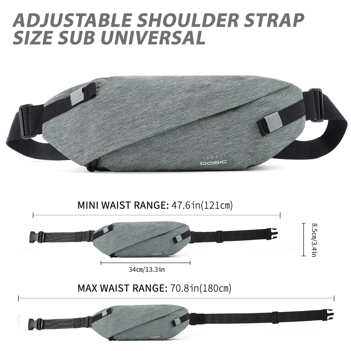 Anti-Theft Crossbody Sling Bag Waist Bag for Men Women, Small Backpack One Shoulder Bag, Chest Bag Sling Backpack for Sports