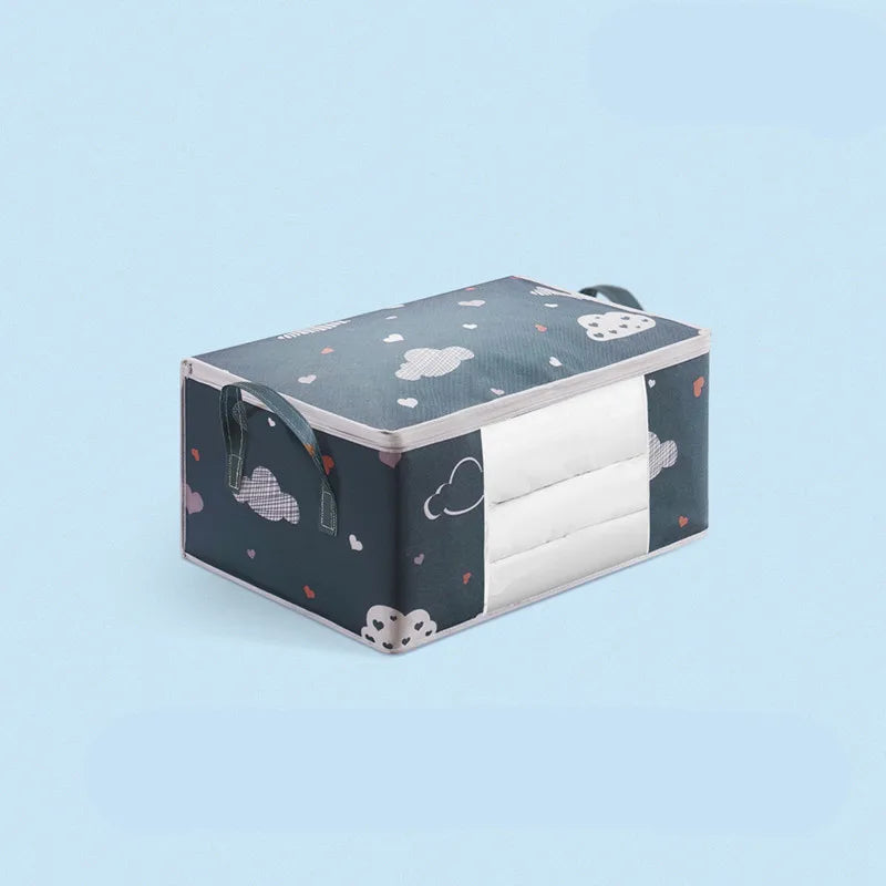 50/70L Foldable Large Capacity Clothes Quilt Storage Bag Moisture Dust Proof Organizer with Zipper for Home Closet Storage