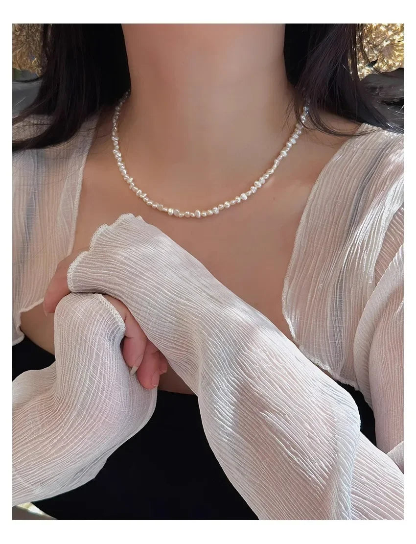 YWYC 4-5mm Baroque Freshwater Pearl Necklaces 38cm 45cm 50cm 925sterling Silver Necklaces Jewelry Gift 2026 New Arrivals