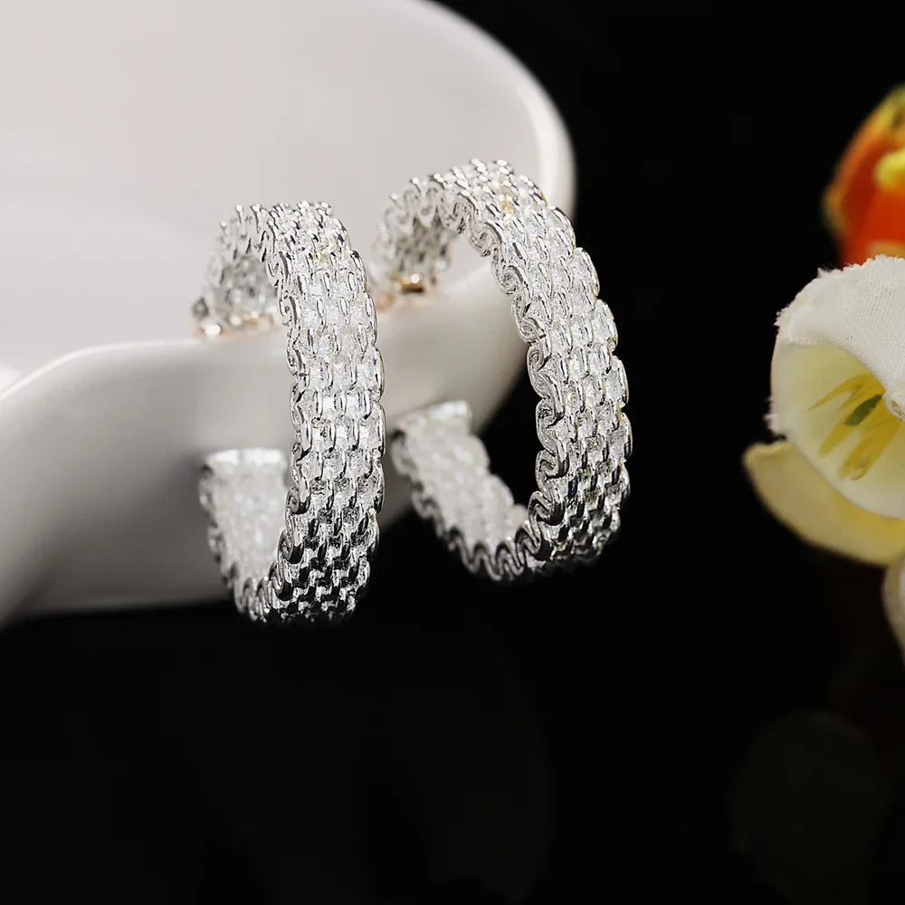 wholesale 925 Sterling Silver Earrings Temperament Women Creativity Ear Studs Christmas Gifts Street All-match Jewelry