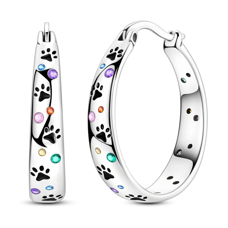 Original 925 Sterling Silver Women Hoop Earrings High Quality Shine Zircon U Shaped Classic Style Earring For Women Jewelry Gift