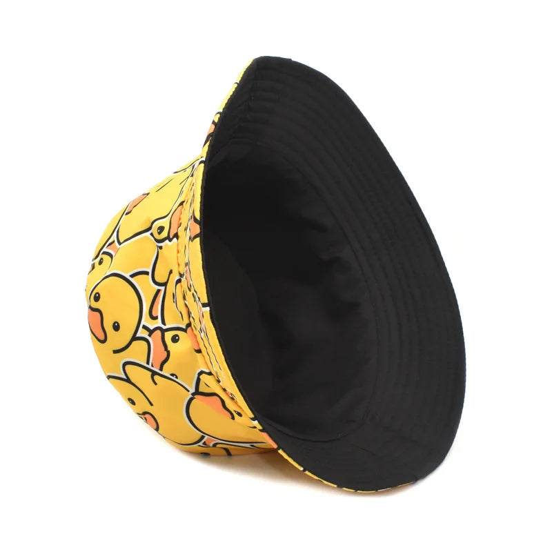 Duck Print Panama Summer Sunscreen Sun Hat Women Men Suitable for Daily Wear Bucket Hats Travel Fashion Decorate Fisherman Hats