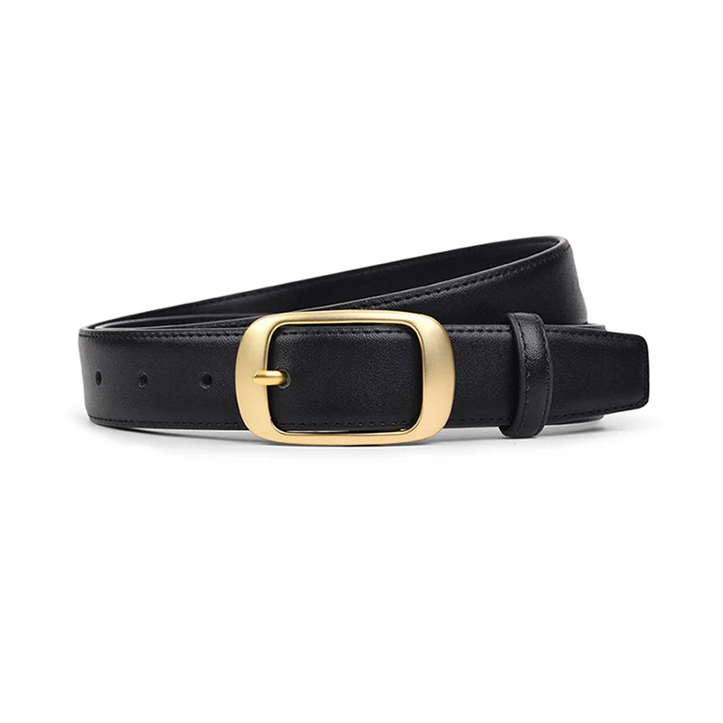 Women's Leather Belts For Jeans Ladies Strap Alloy Metal Pin Buckle Fashion Belt