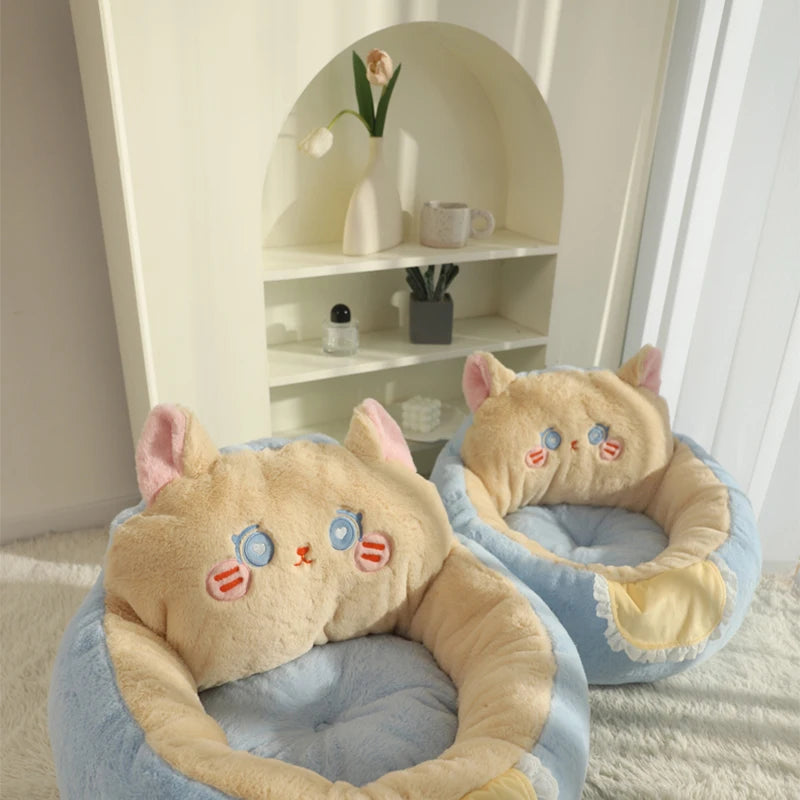 HOOPET Cat Bed Sofa Winter Warm Pet Bed for Small Dogs Cats Thicken Dog Deep Sleeping Bed Puppy Kennel Pet Supplies