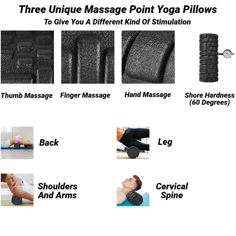 High-Density Solid Core For Muscle Recovery/Massage, Durable Fitness Tool 33Cm Foam Roller Yoga Massage