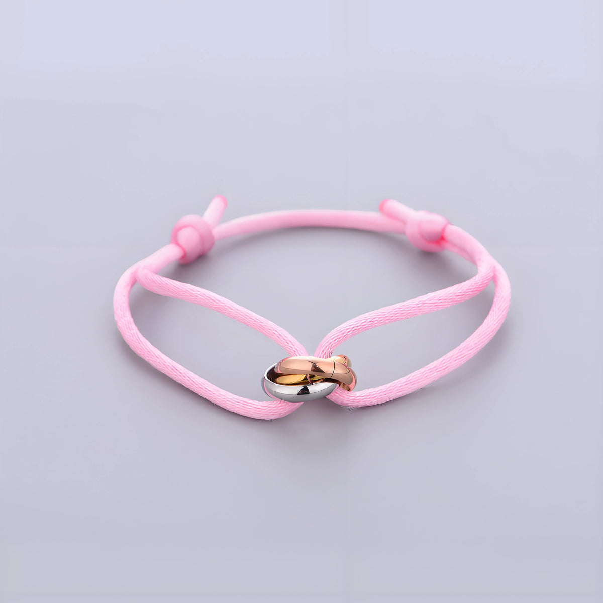 Trinity Bracelet Stainless Steel Circle Women's Bracelet Different Colors of Rope Classic Popular Tricolor GradientJewelry