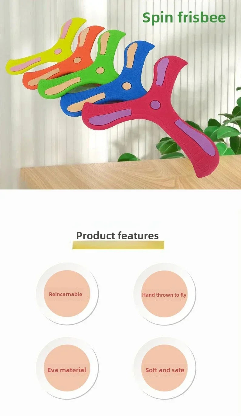 Children Soft Boomerang Toy Three-leaf Cross Outdoor Flying Disc Games Adult-kids Interactive Sports Toys for Decompression Gift