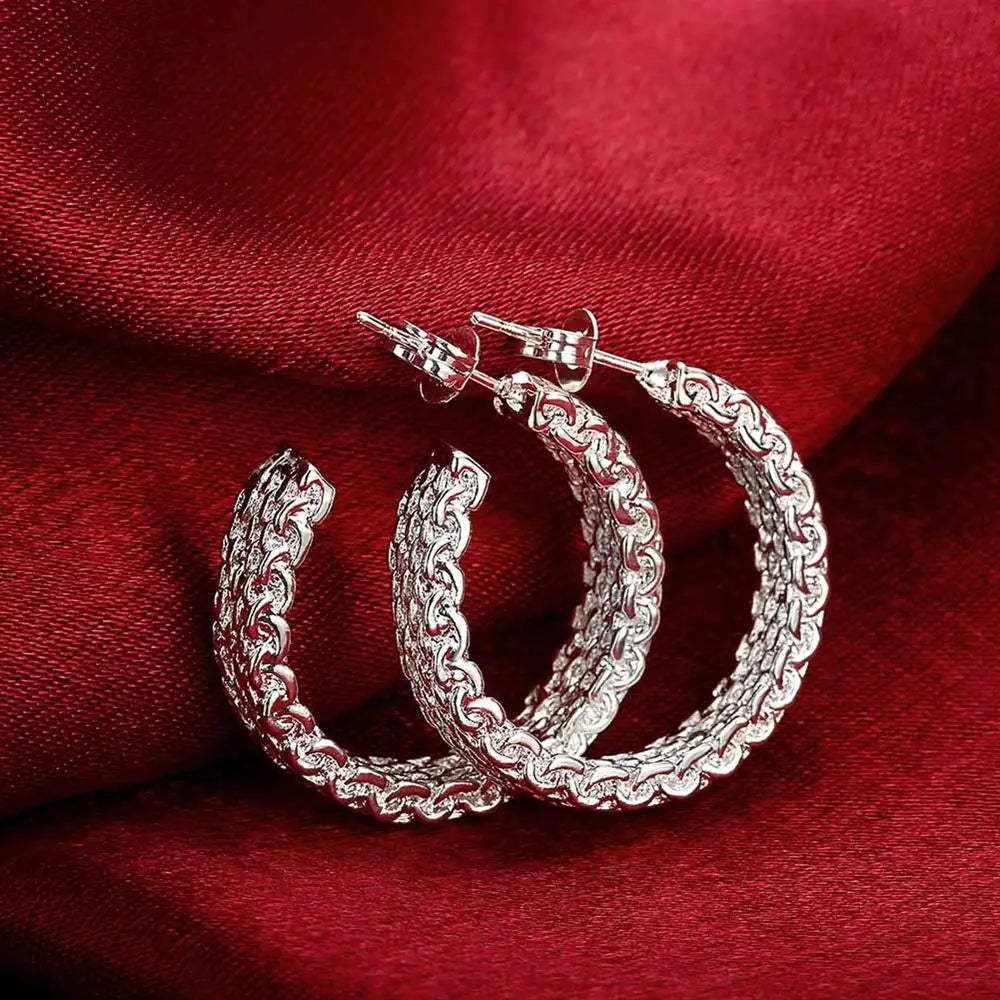 wholesale 925 Sterling Silver Earrings Temperament Women Creativity Ear Studs Christmas Gifts Street All-match Jewelry